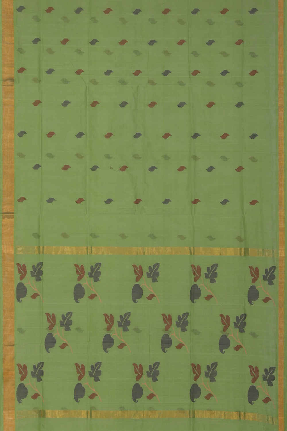 Image of Uppada Cotton Green Saree